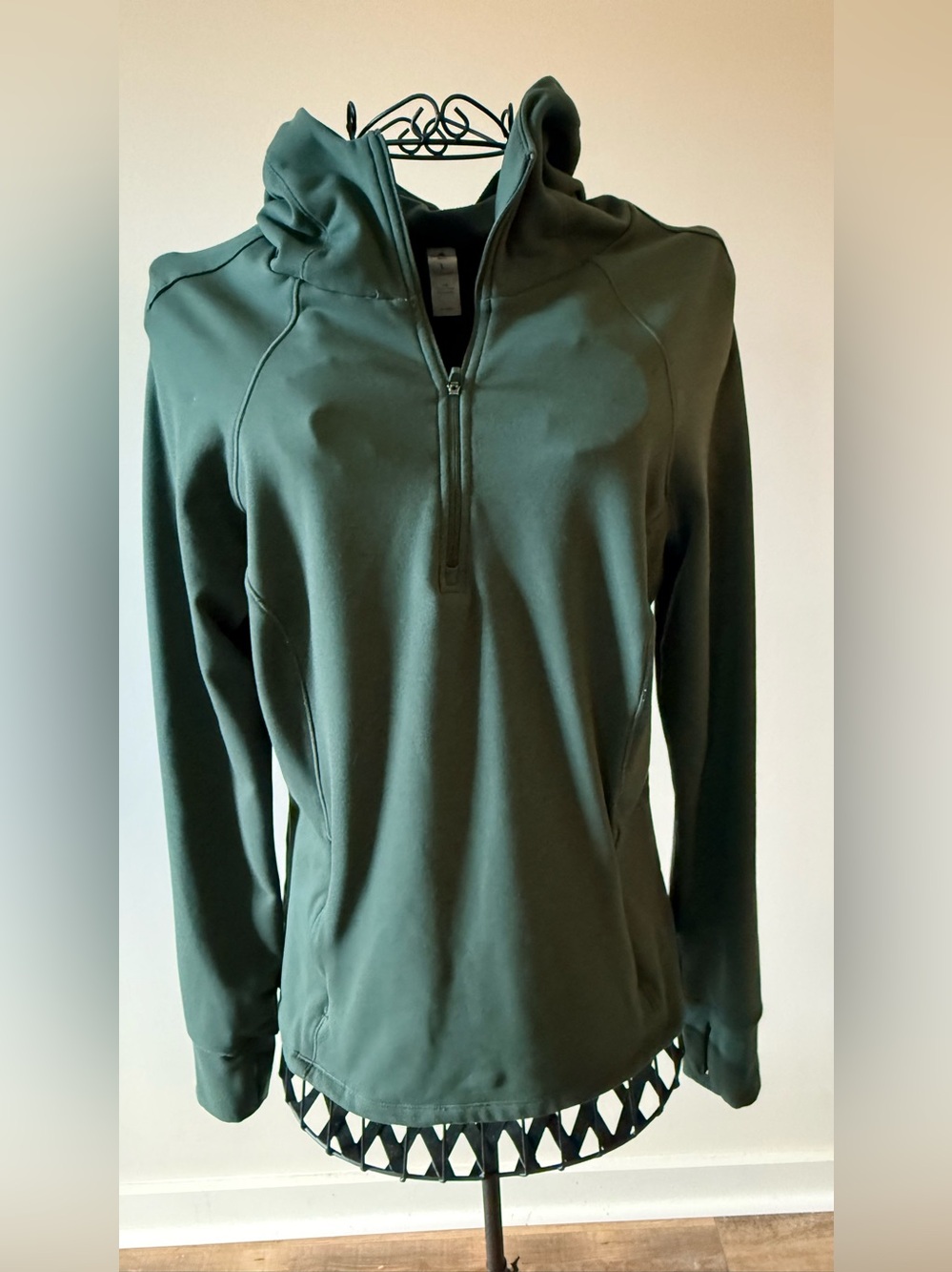 Yogalicious Lux - Polarlux Bunny Slope Half-Zip Fleece Hoodie - L - Forest Green